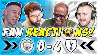 MAN CITY FANS HUMILIATED 😳 REACTION TO MAN CITY 04 TOTTENHAM  PREMIER LEAGUE FAN REACTIONS [upl. by Enilarak]