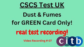 CSCS Card UK  CSCS Test 2024  CSCS Test for Green Card  cscscard  07 dust and fumes [upl. by Basham]