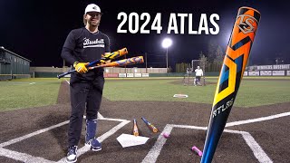 Hitting with the 2024 LOUISVILLE SLUGGER ATLAS  BBCOR Baseball Bat Review [upl. by Aissej]