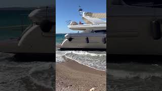 SuperYacht run aground in Spetses [upl. by Ajoop853]