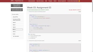 NPTEL Programming in Java Week 3 Assignment answers  July 2024 [upl. by Icul776]