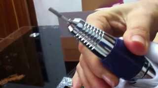 How to insert the bit to the handpiece of Bellehome Purple Electric Nail Drill [upl. by Neelehtak]