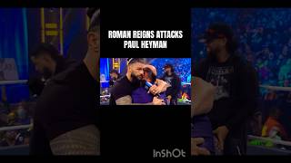 Roman Reigns Attacks Paul Heyman wwe romanreigns shorts [upl. by Giark]