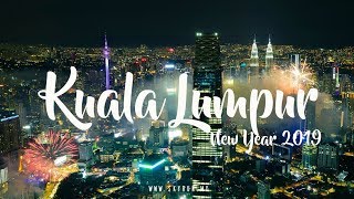 KUALA LUMPUR NEW YEAR 2019 FIREWORKS  Aerial view of whole KL Metropilitan [upl. by Yendor]