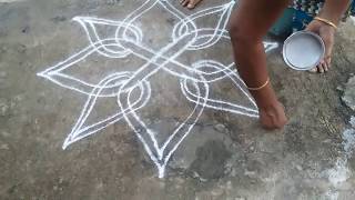 beautiful double line kolam designs  simple model line kolam design  easy kolam [upl. by Najar328]