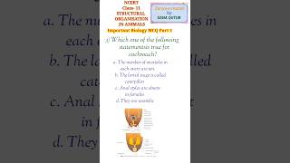 STRUCTURAL ORGANISATION IN ANIMALS CLASS11 NCERT shorts neet biology [upl. by Atterol]