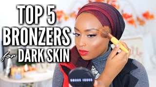 TOP 5 BEST BRONZERS FOR DARK SKIN  Aysha Abdul [upl. by Heigl58]