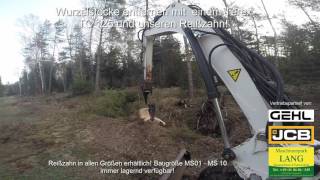 Wurzelstöcke entfernen mit Reißzahn und Terex TC 125  Lang Machinery [upl. by Eulaliah901]