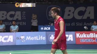 2014 BCA INDONESIA OPEN  SF  MS  Lee Chong Wei 1 MAS VS Kenichi Tago 4 JPN [upl. by Penhall]