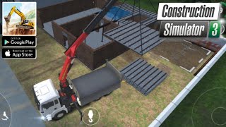 Setting first floor roof  Construction Simulator 3 hassangamezplayer [upl. by Olimac]