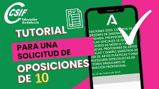 TUTORIAL PARA UNA SOLICITUD DE OPOSICIONES DE 10 Cómo rellenar la instancia [upl. by Erasaec]