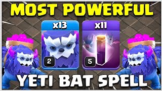 Best way to use yeti in clash of clans  Th12 Yeti bat with fireball  coc [upl. by Gnus]