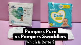 Pampers Pure vs Pampers Swaddlers Comparison Review [upl. by Yrennalf]