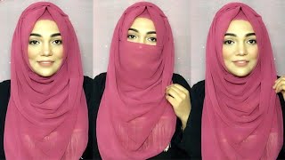 Hijab Tutorial without inner cap with chiffon hijab Summer comfy hijab style Mutahhara♥️ [upl. by Kassab]