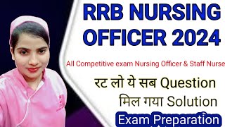 RRB Nursing Officer 2024 rrb special Classes rrb nursing Superintendent rrb staff nurse rrbmcqs [upl. by Ric]