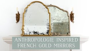 Anthropologie Inspired DIY French Gold Mirror [upl. by Chenay]