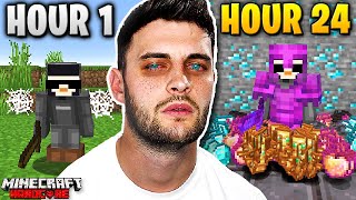 I played HARDCORE Minecraft for 24 Hours STRAIGHT [upl. by Squire]