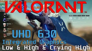 Valorant On Intel UHD Graphics 630 amp i58600K  Low Highish And Crying High [upl. by Atinnod939]