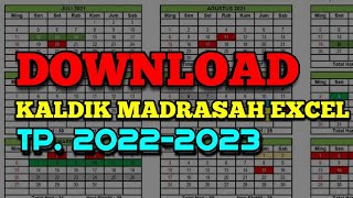 Kalender Pendidikan Madrasah Tahun Pelajaran 20222023 Berbentuk Excel Download Kaldik Madrasah [upl. by Blank]