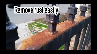 Easy way to remove rust from wrought iron gate with RustOleum rust dissolver [upl. by Evander]