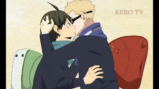 Haikyuu BL  TsukiYama Kiss YAOI Fan edit and animation [upl. by Gabe378]