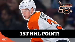 Matvei Michkov records 1st NHL point with an assist on Konecny goal  PHLY Flyers Podcast [upl. by Arimak452]