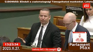 🔴 Parlamenti Közvetítés ÉLŐ 20231127  ParlamentMax támogatója Hangosjoghu [upl. by Osicnarf]