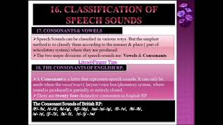 Classification of Speech Sounds  Vowels amp Consonants  Consonants of British RP English RP [upl. by Pitt886]