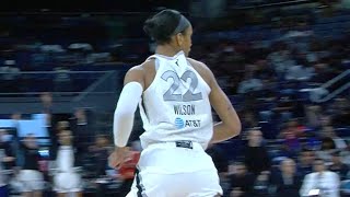 AJA WILSON WELCOMED ANGEL REESE TO THE WNBA [upl. by Zelle]