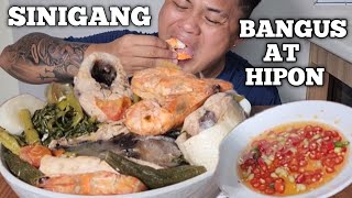 SINIGANG NA BANGUS AT HIPON  MUKBANG PHILIPPINES  SEAFOOD MUKBANG [upl. by Arod]