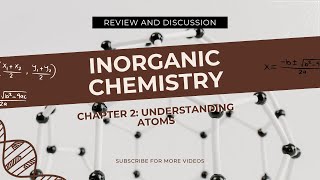 INORGANIC CHEMISTRY CHAPTER 2 UNDERSTANDING ATOM [upl. by Jania]