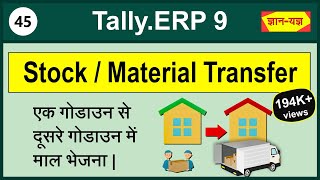 Stock Transfer in TallyERP 9  Godown to Godown Stock Transfer in Tally  Transfer of Material 45 [upl. by Yerhpmuh]