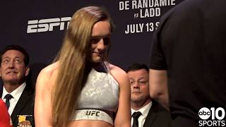 UFC Fight Night Sacramento Weighin Germaine de Randamie vs Aspen Ladd [upl. by Abe]