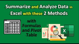 How to Summarize and Analyze data in Excel  2 Methods  Summary Report in Excel [upl. by Aenit459]