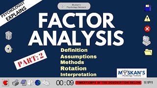 FACTOR ANALYSIS STEPSEFA amp CFA ASSUMPTIONS CALCULATE FACTOR LOADING SCREE PLOT K1 PART 2 [upl. by Pontus285]