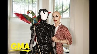 Drag queen Sasha Velour gets ready for Pride  GMA Digital [upl. by Ecnarrat]