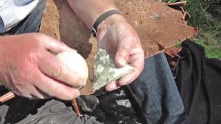 Flintknapping cutting tools [upl. by Newra]