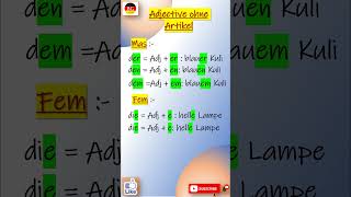 A2  B1  Adjektiv Endungen  ohne Artikel  Adjective Endings for quot ohne Artikelquot [upl. by Underwood]