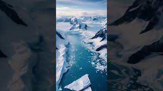 Melting Glaciers Aerial Shot glacier snow snowmountain aerialfootage aiinsights ai ytshorts [upl. by Sev]