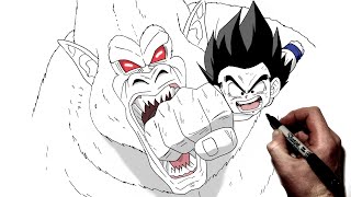 How To Draw Goku Oozaru Punch  Step By Step  Dragon Ball [upl. by Jansson]