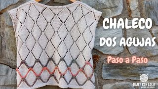 CHALECO A DOS AGUJAS  Cómo Tejer Paso a Paso🧶 [upl. by Lew]