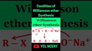 Condition of Williamson ether synthesis 💯chemistry shorts [upl. by Ita]