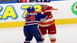 Connor Clattenburg Henry Mews Fight  Edmonton Oilers vs Calgary Flames 2024 NHL Highlights [upl. by Onez]