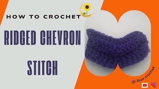 How to Crochet Ridged Chevron Stitch crochettutorial [upl. by Dachy130]