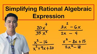 Simplifying Rational Algebraic Expressions  Grade 8 Math [upl. by Xad255]