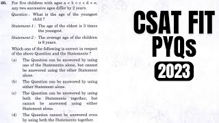 CSAT PYQ2023 For five children with ages a b  c  d  e any two successive ages differ by 2yrs [upl. by Argent]