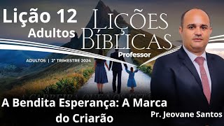 EBD  A Bendita Esperança A Marca do Cristão  Lição 12 Adulto  EBD 2° Trimestre 2024 [upl. by Ahsuat]