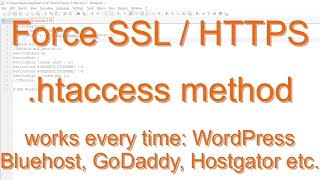 How To Force HTTPSSSL Connection For Your Website  htaccess Method [upl. by Yehudit]