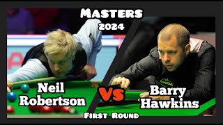 Neil Robertson vs Barry Hawkins  Masters Snooker 2024  First Round Live [upl. by Eojyllib]