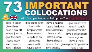 Learn 73 Important Collocations in English used in Daily Conversations [upl. by Henryk]